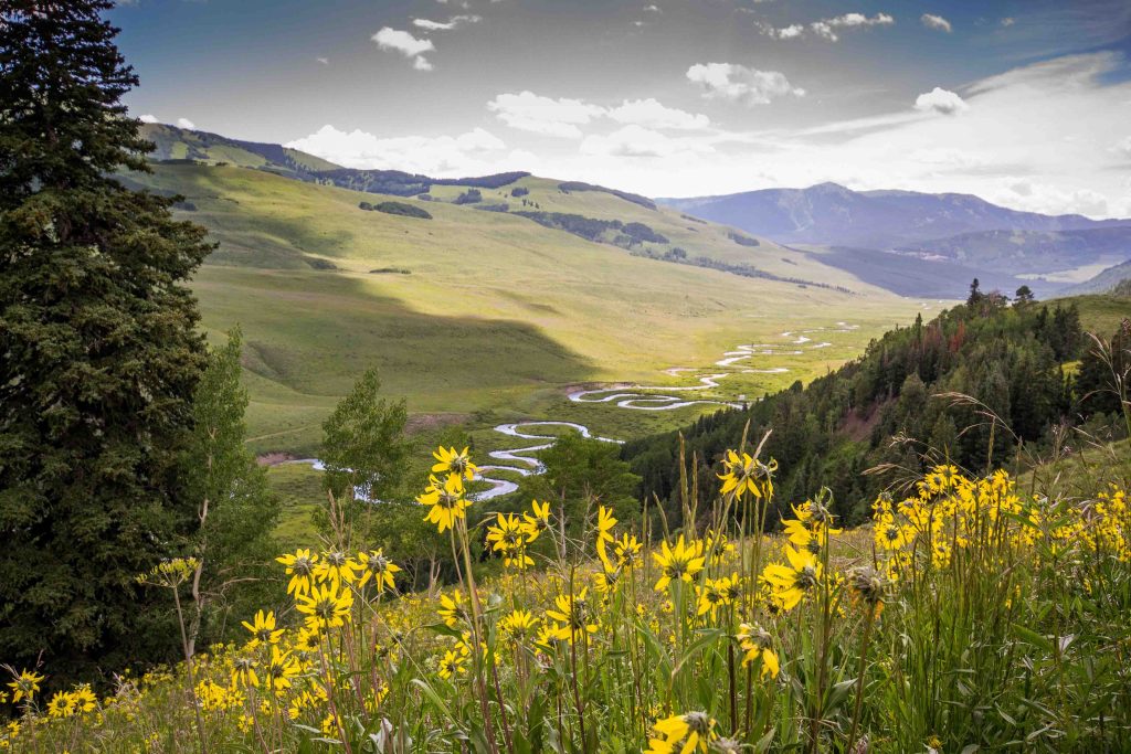 East River Pumphouse Crested Butte trout stream with mountains