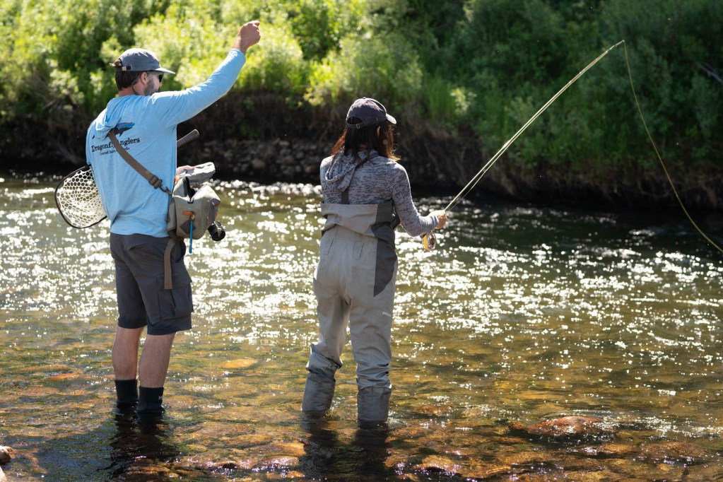 guided fly fishing East River Crested butte man and woman