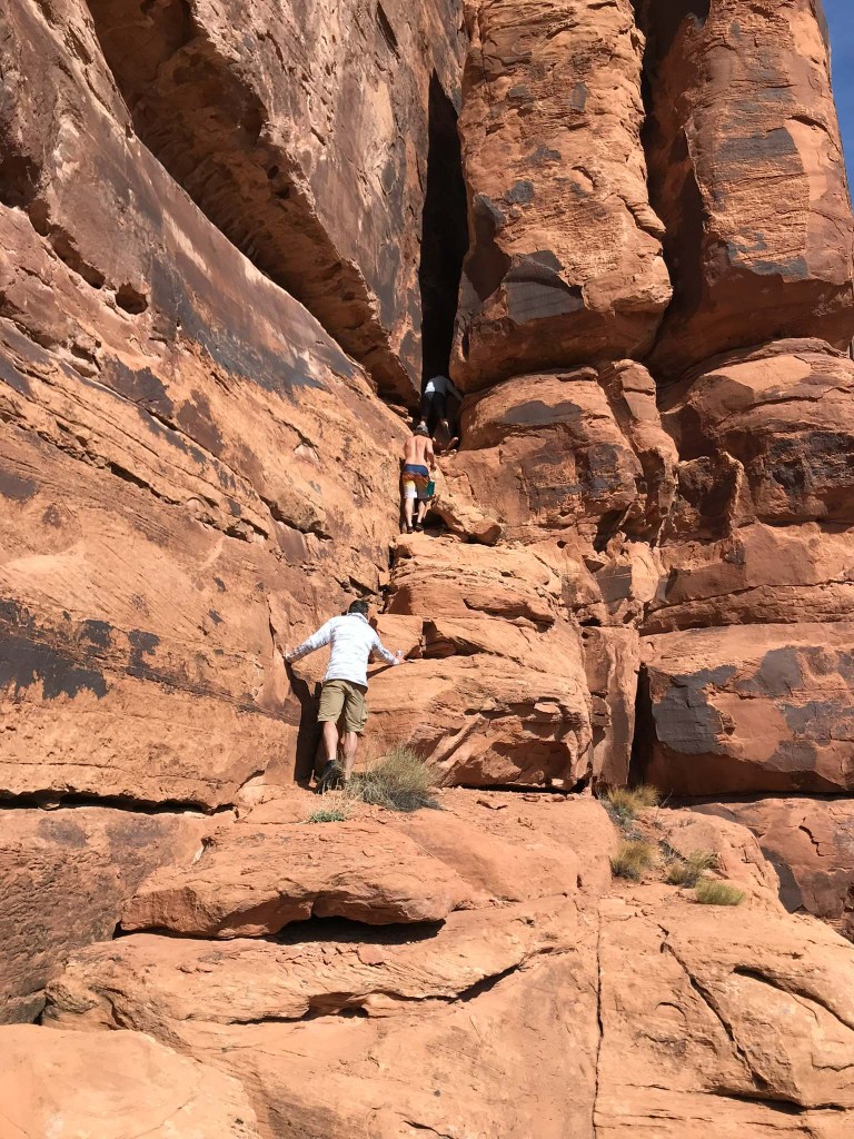 Side hiking in Westwater Canyon desert rock