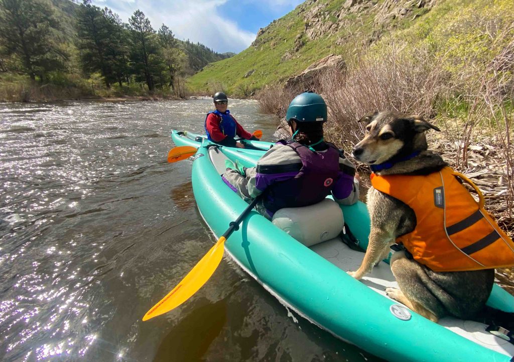 Paddling a ducky raft from RMR