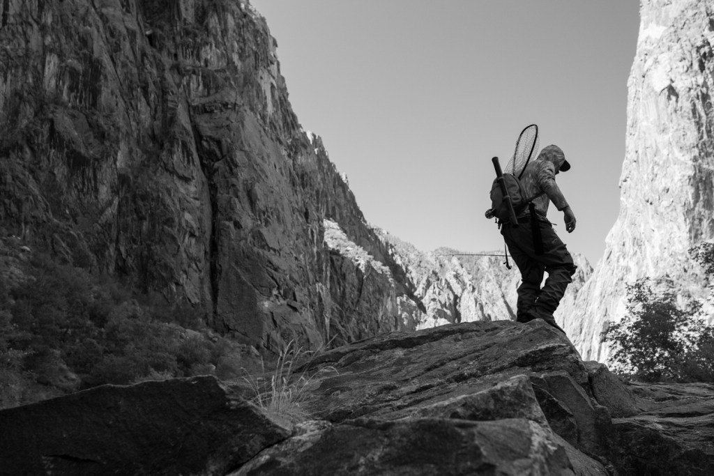 man hiking fly fishing photography black canyon gunnison