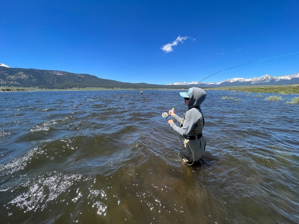 fly fishing willow creek inlet in Taylor Park Reservoir
