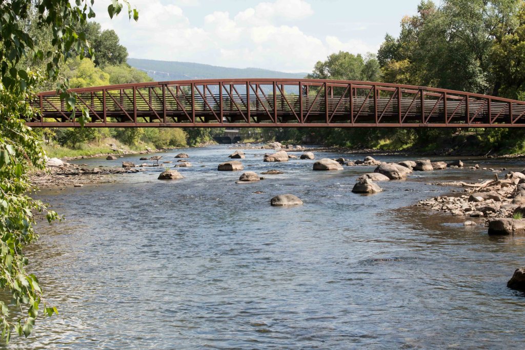 Animas river in durango near bridge